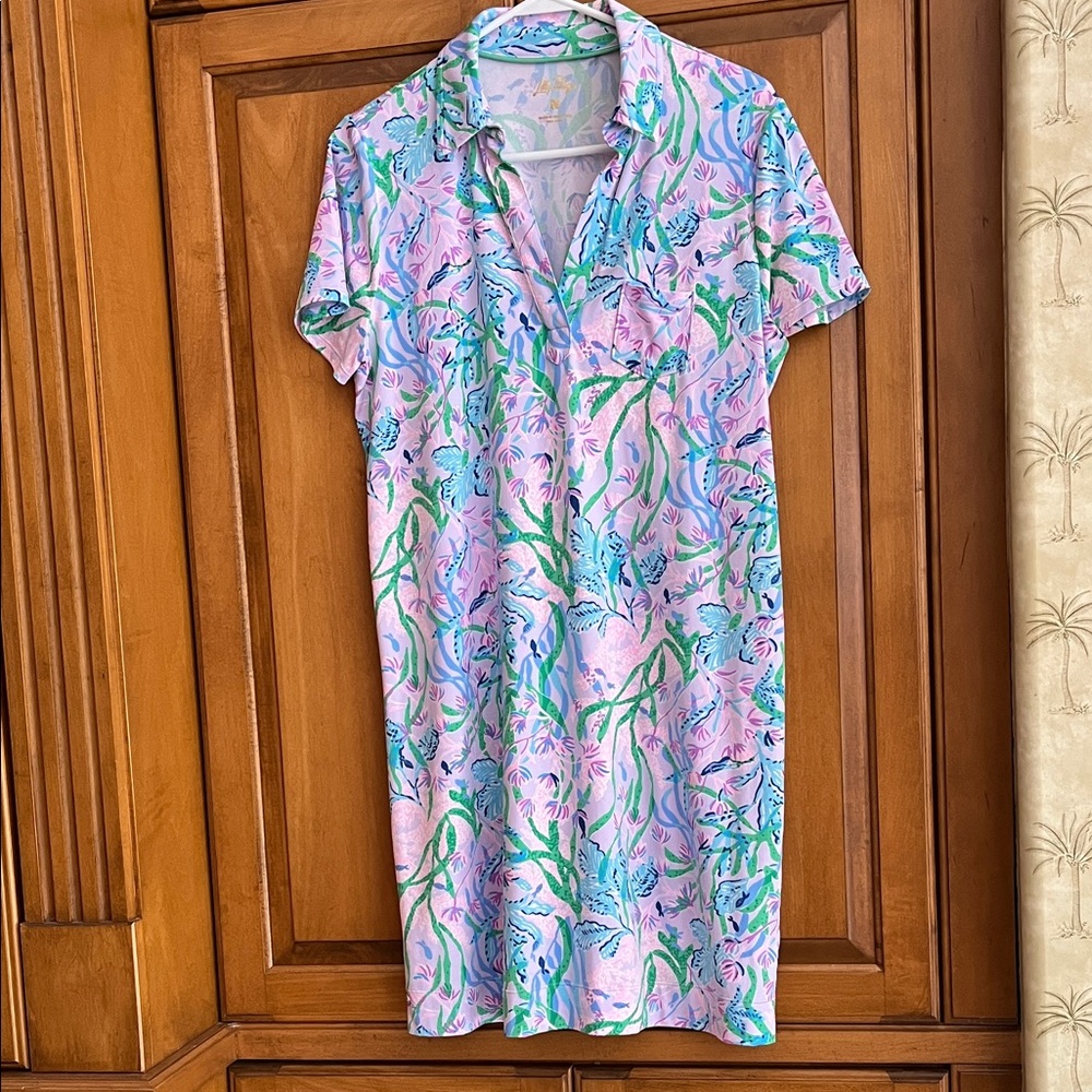 Lilly Pulitzer Floral Pink and Blue Women's Dress